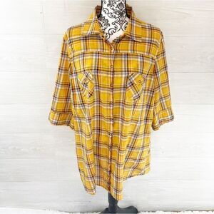 Torrid Tartan Plaid Snap Front Tunic Top